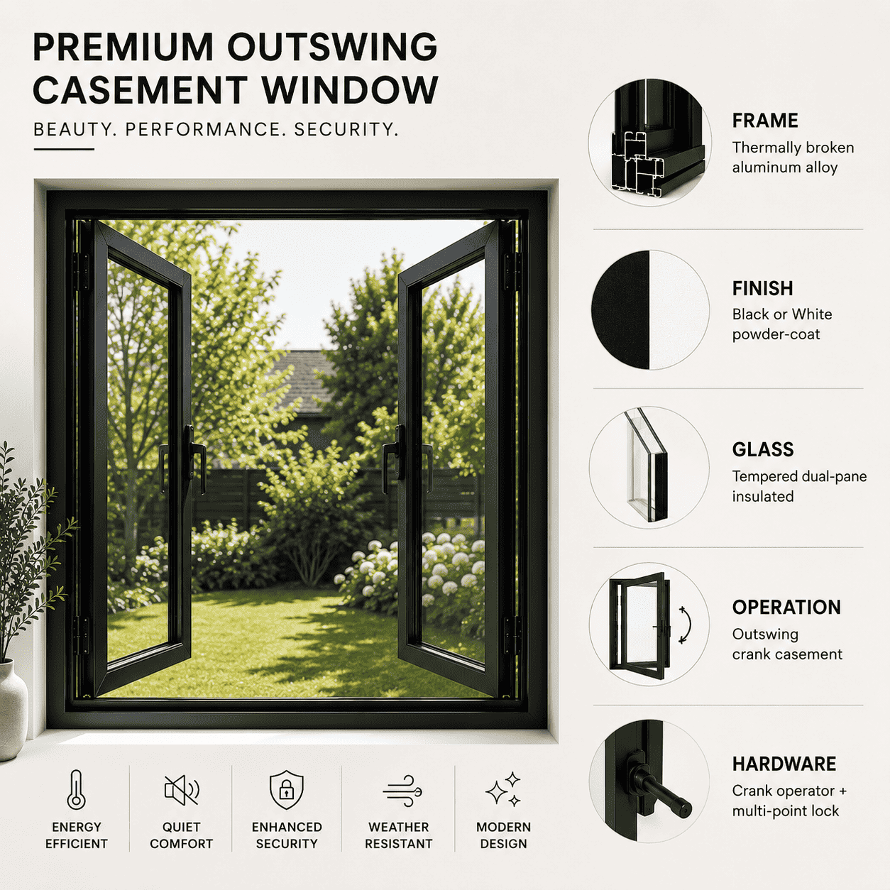 72"W x 48"H CThru Aluminum Casement Window