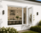 96"W x 42"H CThru Aluminum Bifold Window — Pass-Through Design